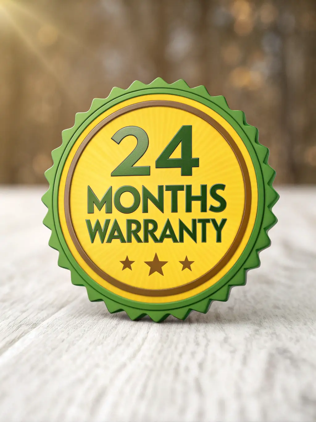 A graphic illustrating a warranty seal or certificate, highlighting the 12-month parts and labor warranty offered by Sub Zero Repair Newport Beach. The background is a satisfied customer in a luxury home.