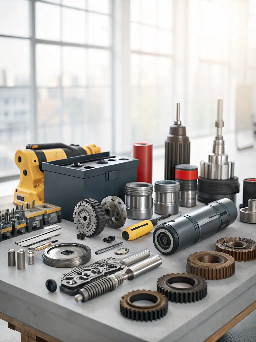 An image displaying a variety of genuine Wolf OEM parts neatly organized, emphasizing the commitment to using only authentic components for repairs.